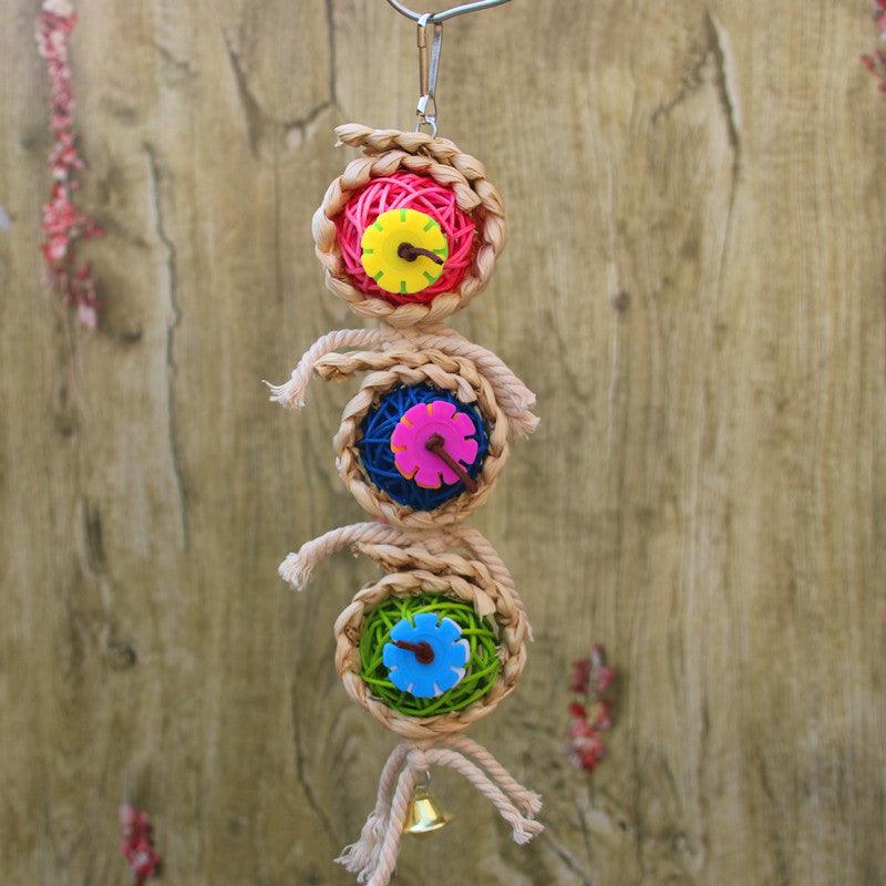 Natural Vine Twist Rope Parrot Toy - Climbing And Biting Fun For Pet
