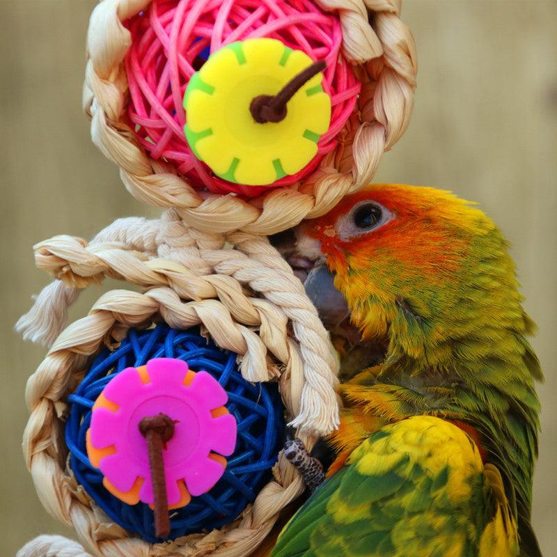 Natural Vine Twist Rope Parrot Toy - Climbing And Biting Fun For Pet