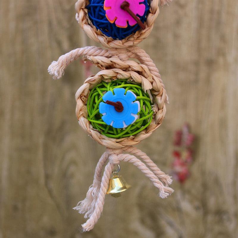 Natural Vine Twist Rope Parrot Toy - Climbing And Biting Fun For Pet