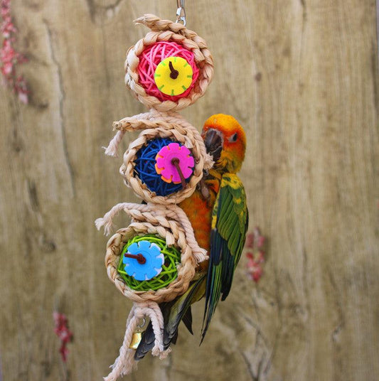 Natural Vine Twist Rope Parrot Toy - Climbing And Biting Fun For Pet
